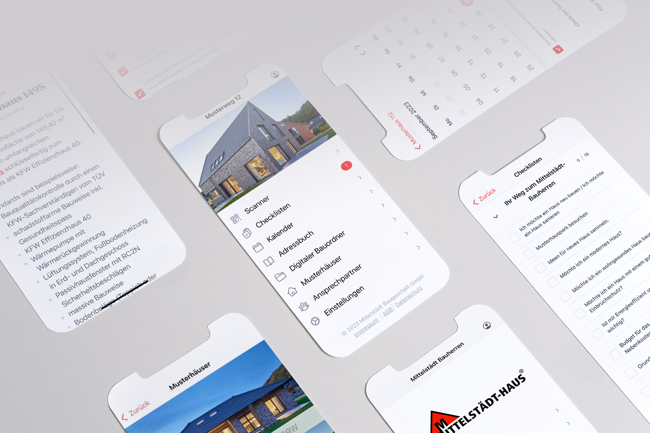 Bauherren App Screenshot - Übersicht der Baufortschritte